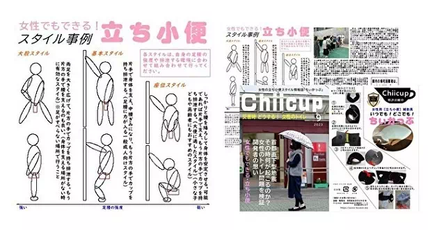 「Chiicup」についている女性の立ち小便スタイルの解説書